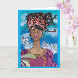 Afro Cuban Latina Beauty Blank Card Kaart