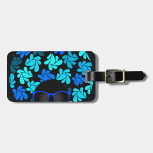 Afro Diva Blauw  Bagagelabel