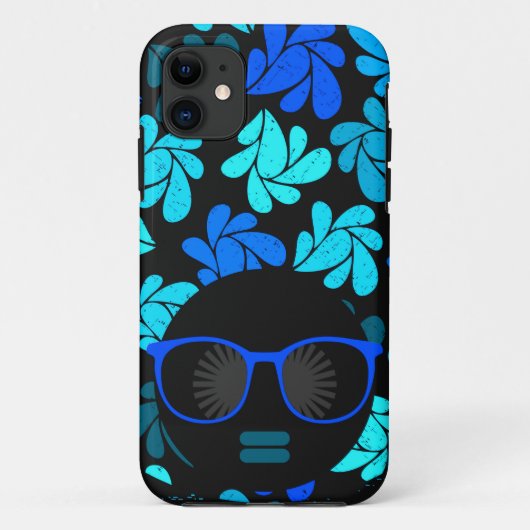 Afro Diva Blauw  Case-Mate iPhone Case (Achterkant)