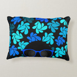 Afro Diva Blauw Decoratief Kussen