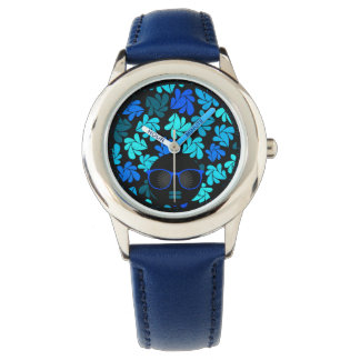 Afro Diva Blauw  Horloge