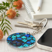 Afro Diva Blauw Sleutelhanger (Voorkant Rechts)