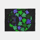 Afro Diva Green & Blue Fleece Deken (Voorkant (Horizontaal))