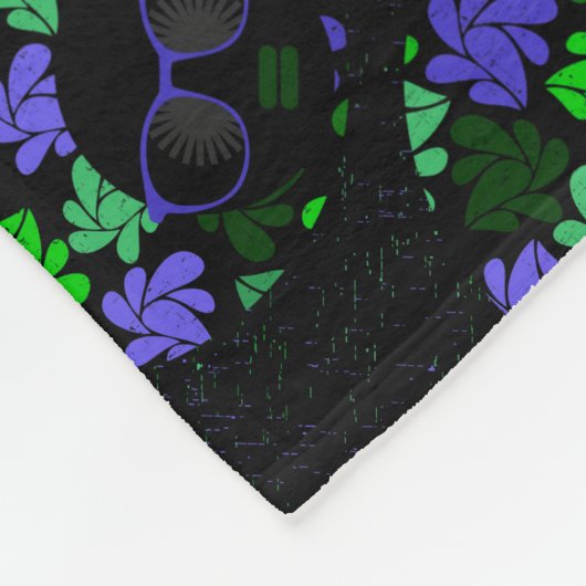 Afro Diva Green & Blue Fleece Deken (Hoek)