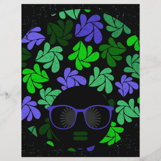 Afro Diva Groen & Blauw (Voorkant)