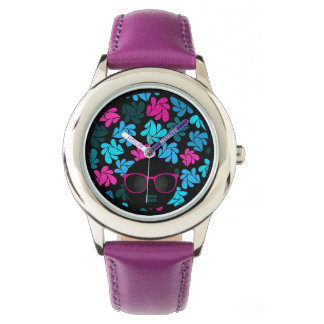 Afro Diva Hot Pink & Turquoise Horloge
