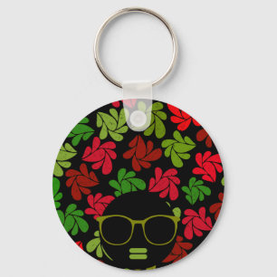 Afro Diva Rood Roze Groen Sleutelhanger