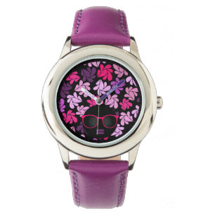 Afro Diva Roze Paarse Lavendel Horloge