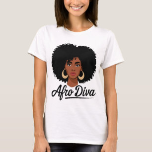 Afro Diva T-shirt voor dames