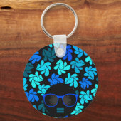 Afro Diva Turquoise Blauwgroen Sleutelhanger (Voorkant)