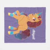 afro-eenhoorn | Divine Prancing Fleece Deken (Voorkant (Horizontaal))