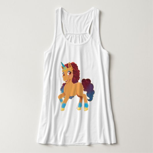 afro-eenhoorn | Divine Prancing Tanktop (Design voorkant)