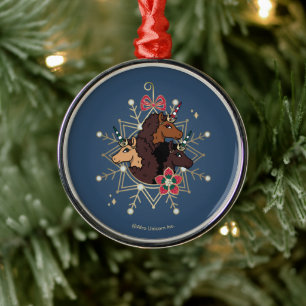 Afro Eenhoorn feestelijke vakantie magisch Metalen Ornament