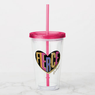 Afro Eenhoorn Fierce Heart Design Acryl Drinkbeker