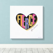 Afro Eenhoorn Fierce Heart Design Canvas Afdruk (Insitu (Houten vloer))