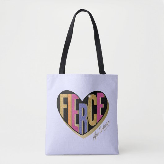 Afro Eenhoorn Fierce Heart Design Draagtas (Voorkant)
