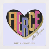 Afro Eenhoorn Fierce Heart Design Labels (Design 2)