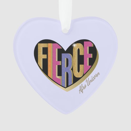 Afro Eenhoorn Fierce Heart Design Ornament (voorkant)