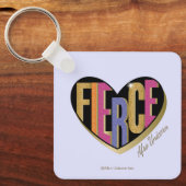 Afro Eenhoorn Fierce Heart Design Sleutelhanger (Voorkant)