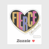 Afro Eenhoorn Fierce Heart Design Sticker (Vel)