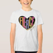 Afro Eenhoorn Fierce Heart Design Tri-Blend Shirt (Voorkant)