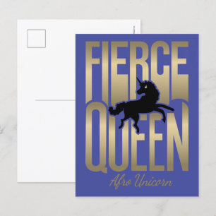 Afro Eenhoorn Fierce Queen Briefkaart