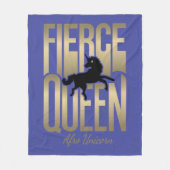Afro Eenhoorn Fierce Queen Fleece Deken (Voorkant)