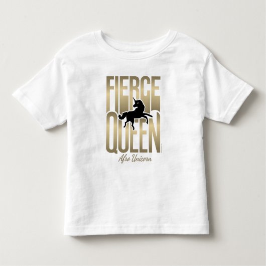 Afro Eenhoorn Fierce Queen Kinder Shirts (Voorkant)