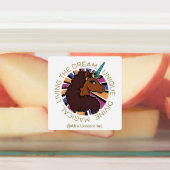 Afro Eenhoorn Living the Dream Design Labels (Aangebracht)