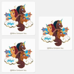 Afro Eenhoorn "Made of Magic" Trio Design Labels