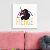 afro-eenhoorn | Magisch - altijd fel Canvas Afdruk (Insitu (Woonkamer))