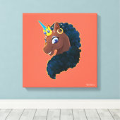 afro-eenhoorn | magisch canvas afdruk (Insitu (Houten vloer))