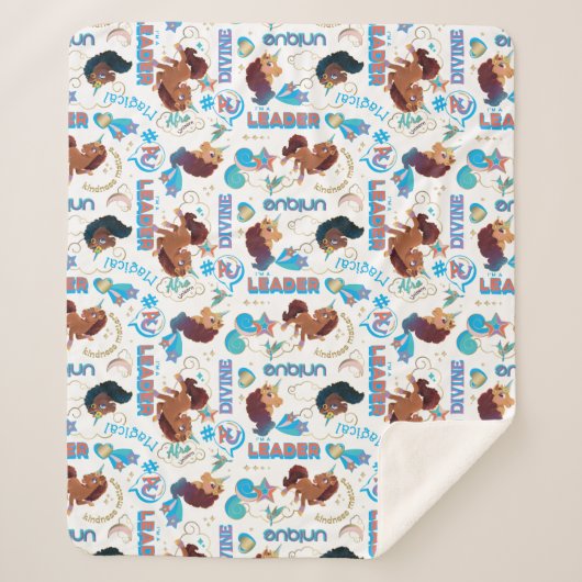 Afro Eenhoorn Magisch Empowering Patroon Sherpa Deken (Voorkant)