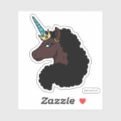 afro-eenhoorn | magisch sticker (Vel)