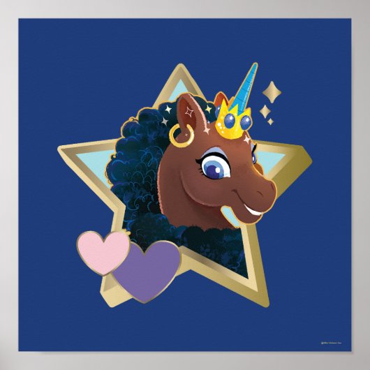 Afro Eenhoorn magische ster Poster (Voorkant)