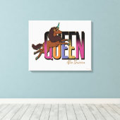 Afro Eenhoorn Queen Design Canvas Afdruk (Insitu (Houten vloer))