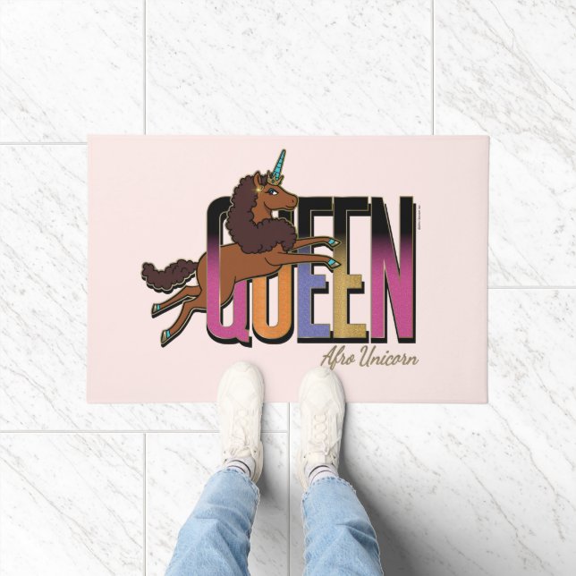 Afro Eenhoorn Queen Design Deurmat (Binnen)