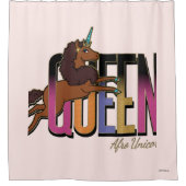 Afro Eenhoorn Queen Design Douchegordijn (Voorkant)