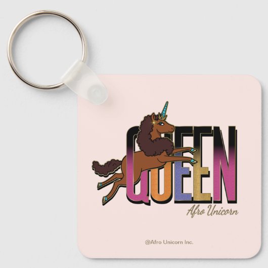 Afro Eenhoorn Queen Design Sleutelhanger (Voorkant)