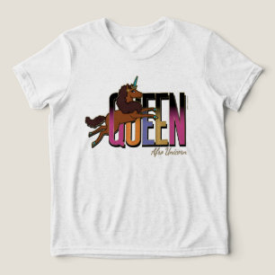 Afro Eenhoorn Queen Design Tri-Blend Shirt