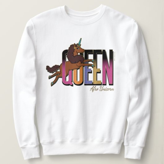 Afro Eenhoorn Queen Design Trui (Design voorkant)