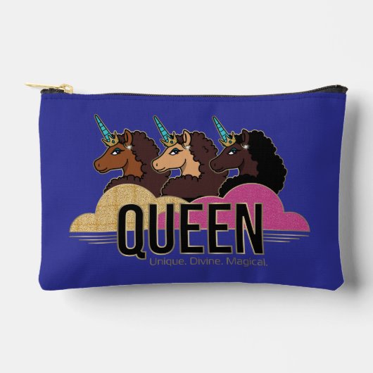 Afro Eenhoorn Queen Trio Design Etui (Voorkant)