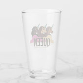 Afro Eenhoorn Queen Trio Design Glas (Achterkant)