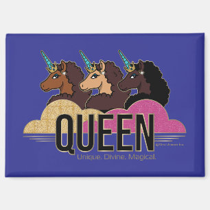 Afro Eenhoorn Queen Trio Design Magneet