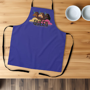 Afro Eenhoorn Queen Trio Design Schort