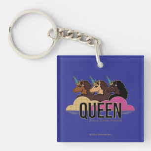 Afro Eenhoorn Queen Trio Design Sleutelhanger