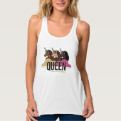 Afro Eenhoorn Queen Trio Design Tanktop (Voorkant)