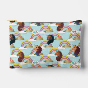 Afro Eenhoorn Regenboog en Harten Patroon Etui