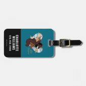 Afro Eenhoorn Trio Heart Design Bagagelabel (Voorkant horizontaal)