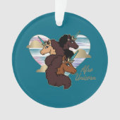 Afro Eenhoorn Trio Heart Design Ornament (voorkant)